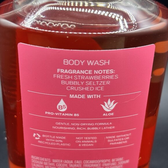 Bath & Body Works Strawberry Soda Body Wash Shower Gel 10 oz Fruity Summer Aloe - Picture 7 of 13
